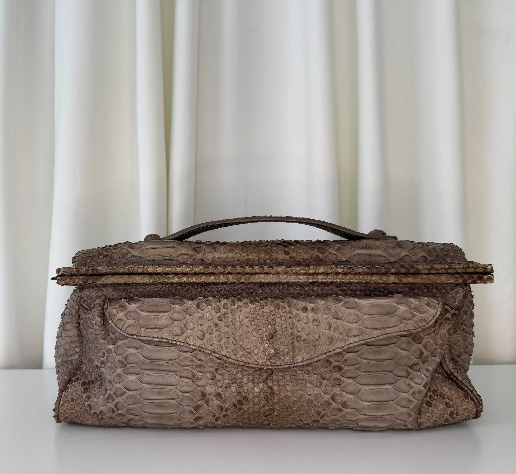BOTTEGA VENETA – Python Frame Clutch Ash – 2008