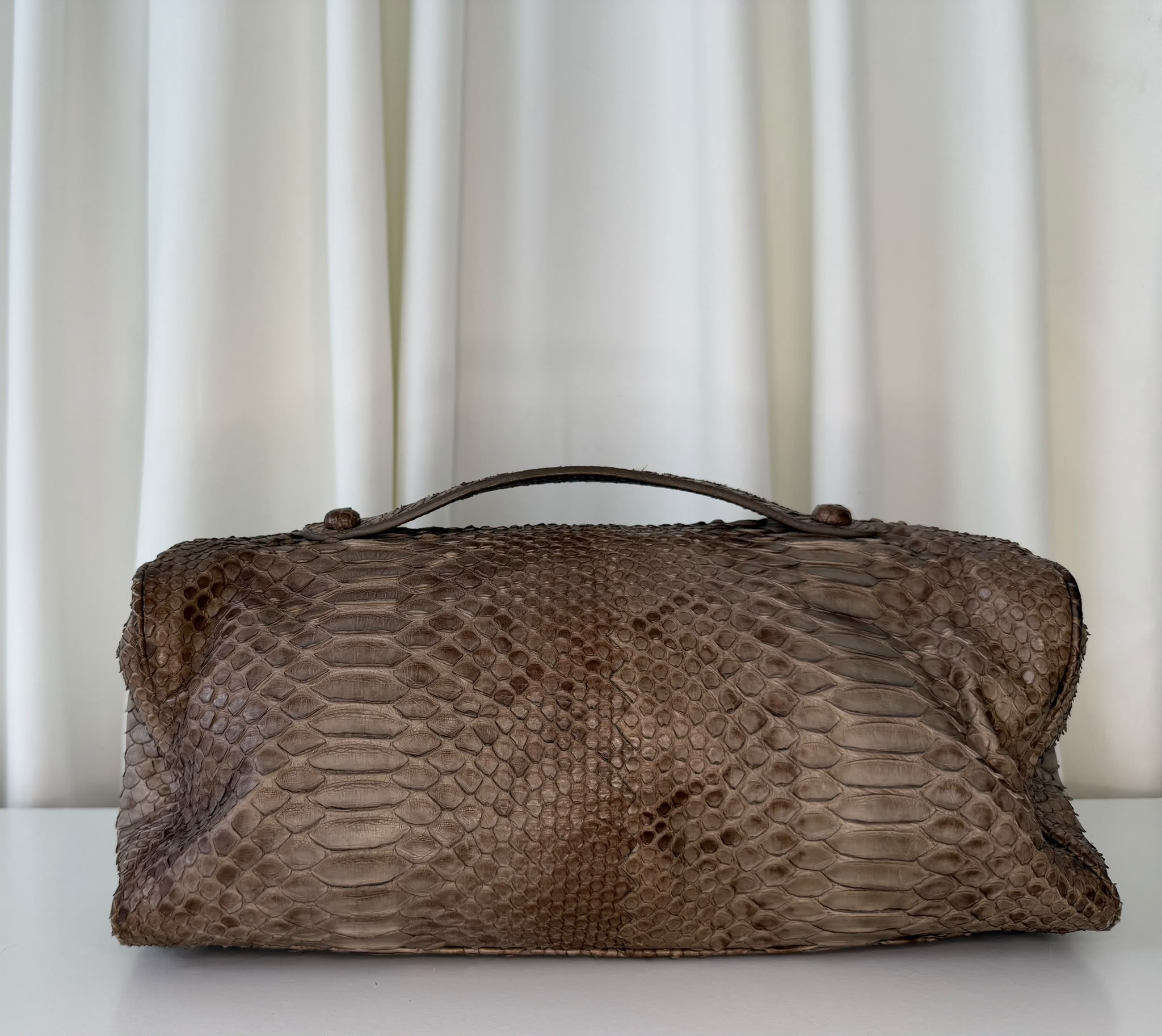 BOTTEGA VENETA – Python Frame Clutch Ash – 2008