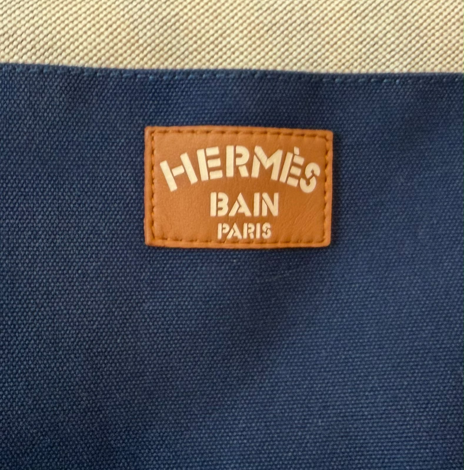 Hermès cabas Tigres Ananas Bleu marine